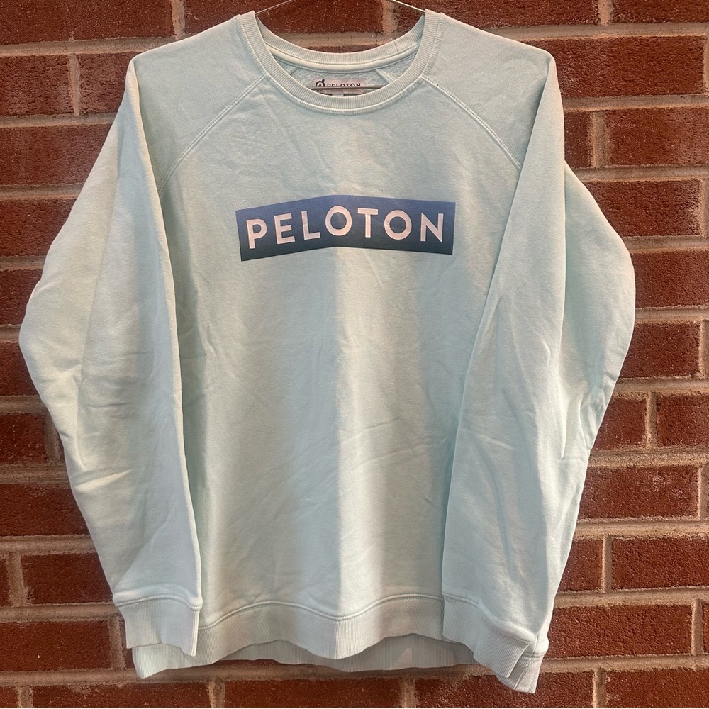 Peloton Sweatshirt Teal Size Small‎ Pullover Lightweight Crewneck